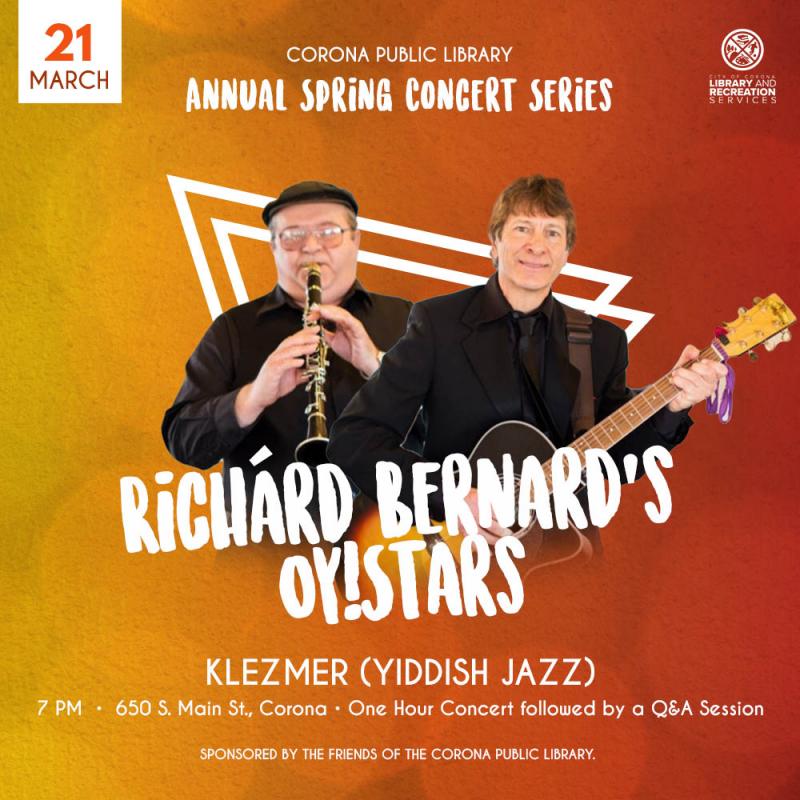 Library Concert,World Music,International Music,Klezmer Concert,San Bernardino
