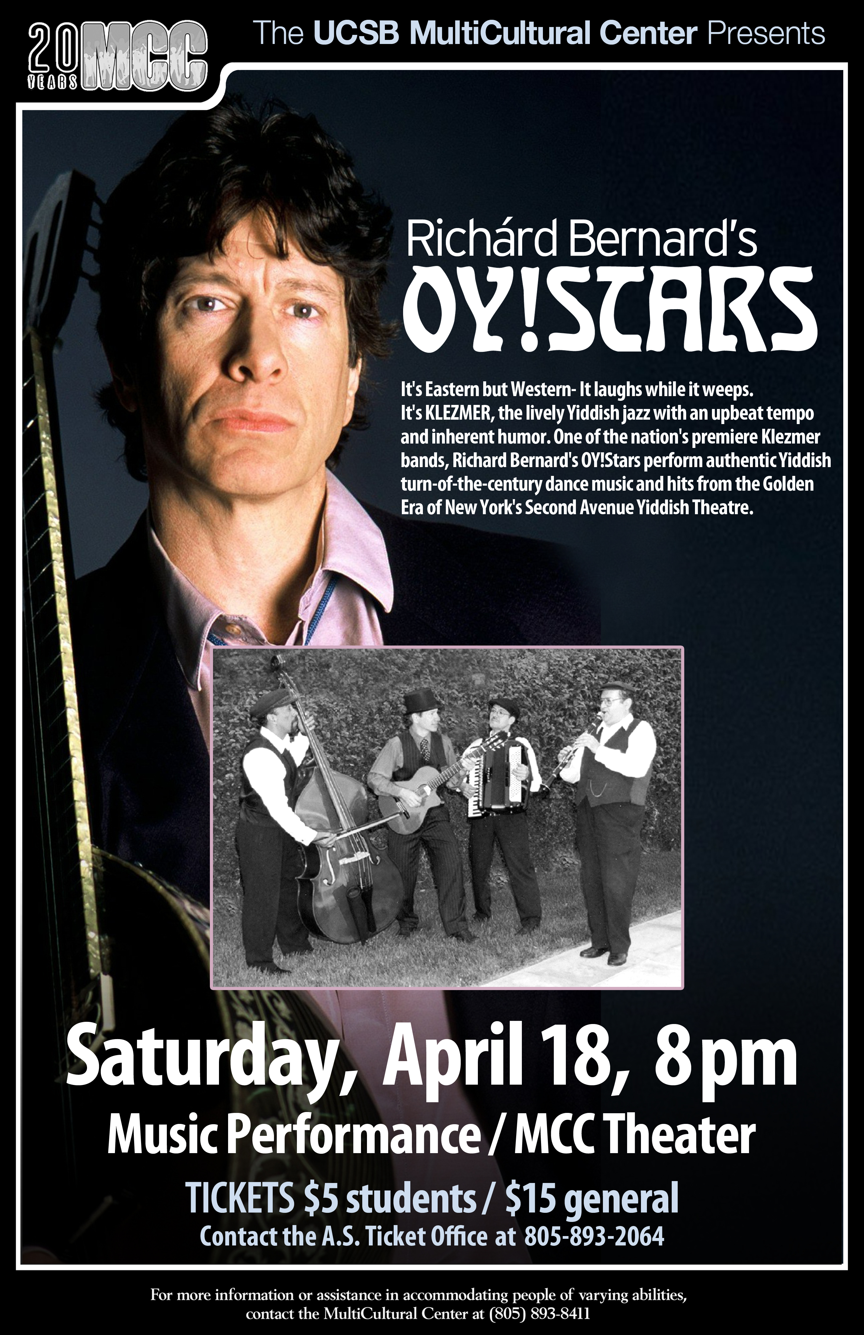 Richard Bernard's OY!Stars concert,Santa Barbara,Los Angeles,San Diego,Hollywood